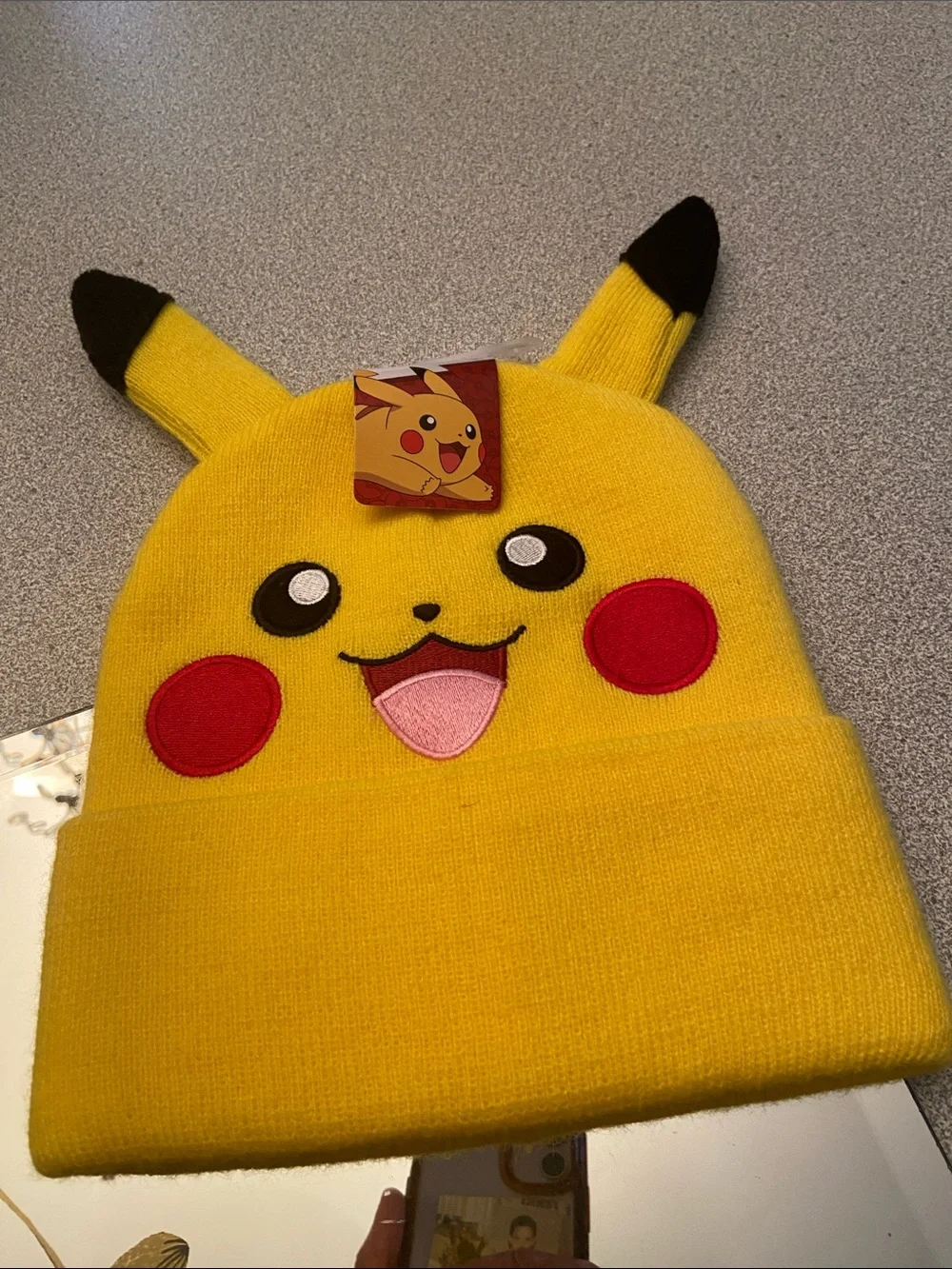 Pikachu Yellow Kids Beanie Hat - Official Pokémon Style